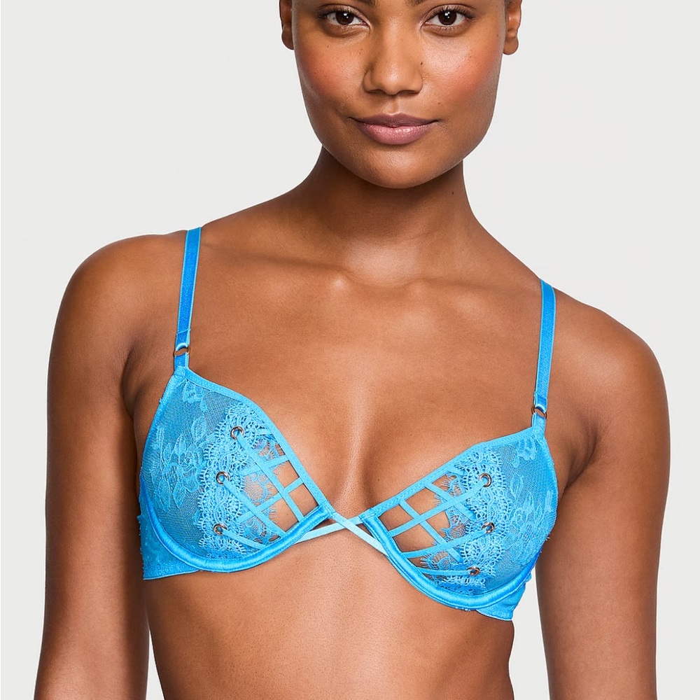 Victoria’s Secret bra Unlined Rose Lace & Grommet Low Victorias Secret size 38DD